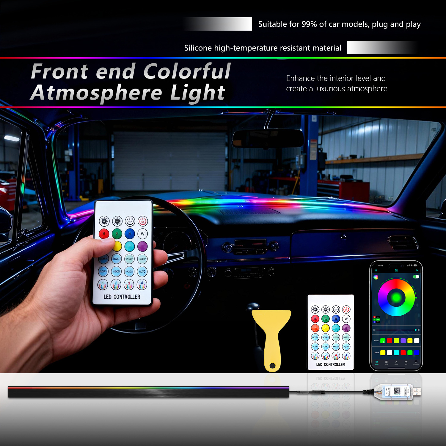 1.5M LED Car Dashboard Sealing - Car Accessories Sound System avaliação e preço