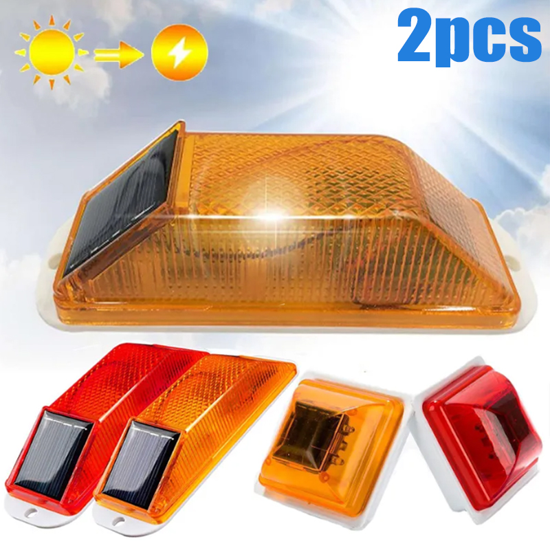 2Pcs Solar Strobe Warning Ligh - Car Accessories For Night Driving avaliação e preço