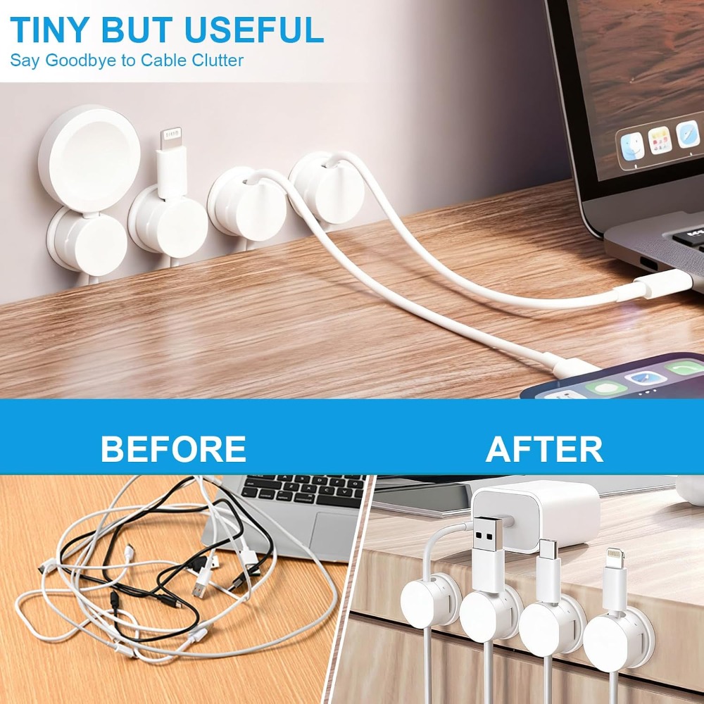 6pcs Magnetic Cable Clips 360° - Car Cable Organizer avaliação e preço
