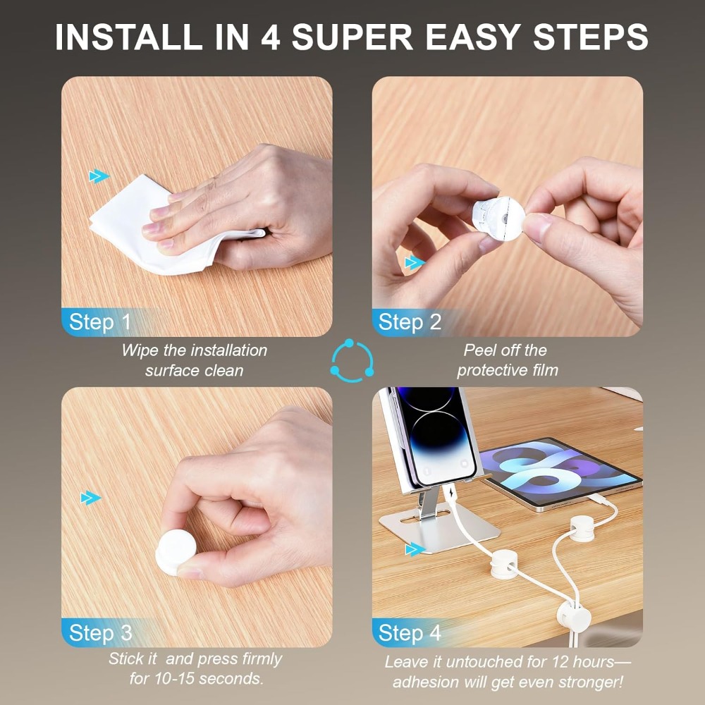 6pcs Magnetic Cable Clips 360° - Car Cable Organizer avaliação e preço