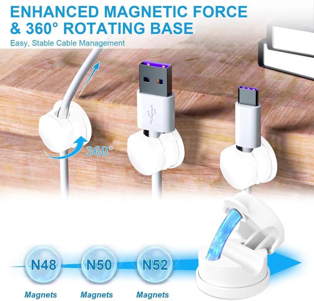 6pcs Magnetic Cable Clips 360° - Car Cable Organizer avaliação e preço