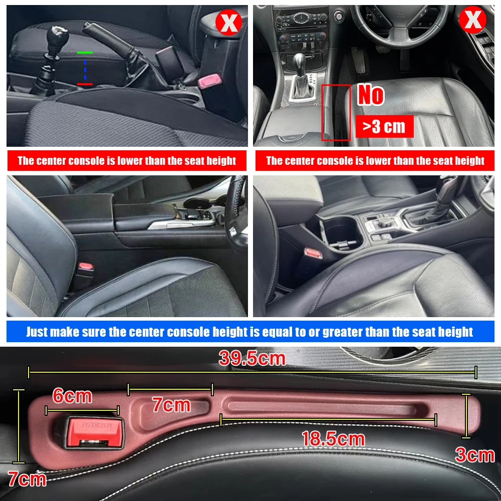 2Pcs Car Seat Gap Filler Organ - Car Accessories Tape avaliação e preço