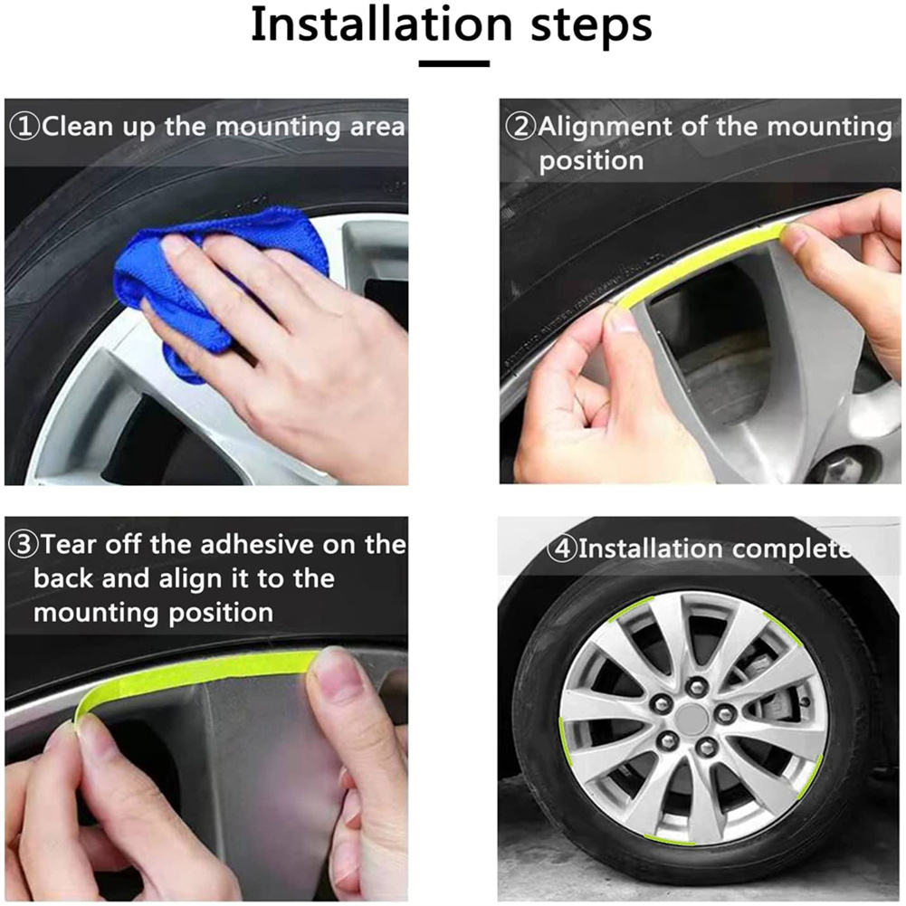 Car Wheel Hub Reflective Stick - Car Accessories For Night Driving avaliação e preço