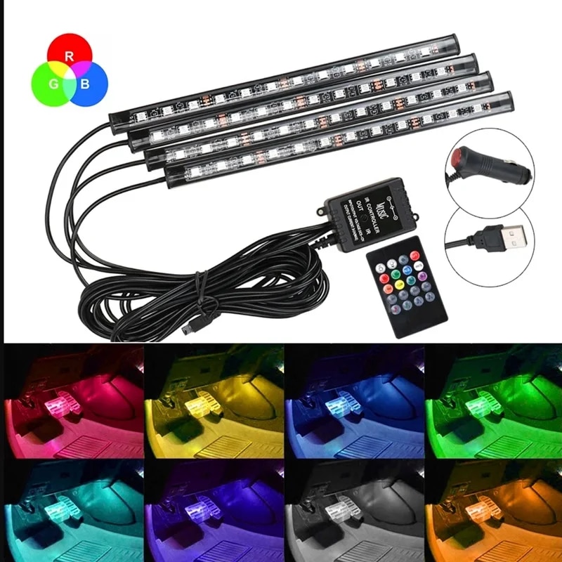 Universal Car RGB Ambient Ligh - Car Accessories Sound System avaliação e preço