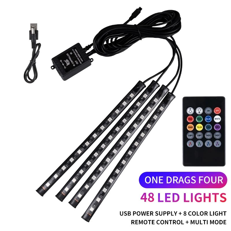 Universal Car RGB Ambient Ligh - Car Accessories Sound System avaliação e preço