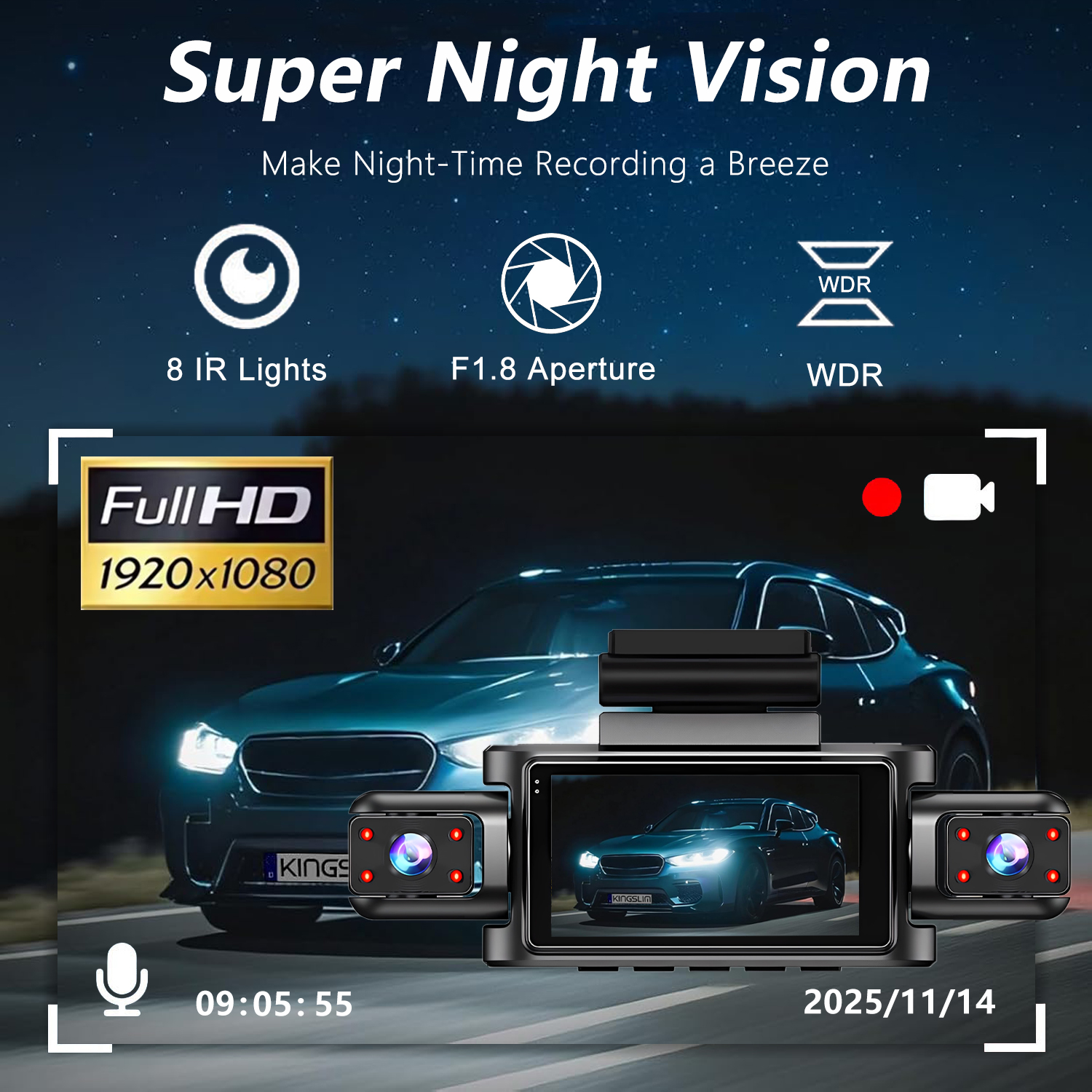 Dashcam for cars 4 Channel Bla - Car Accessories For Night Driving avaliação e preço