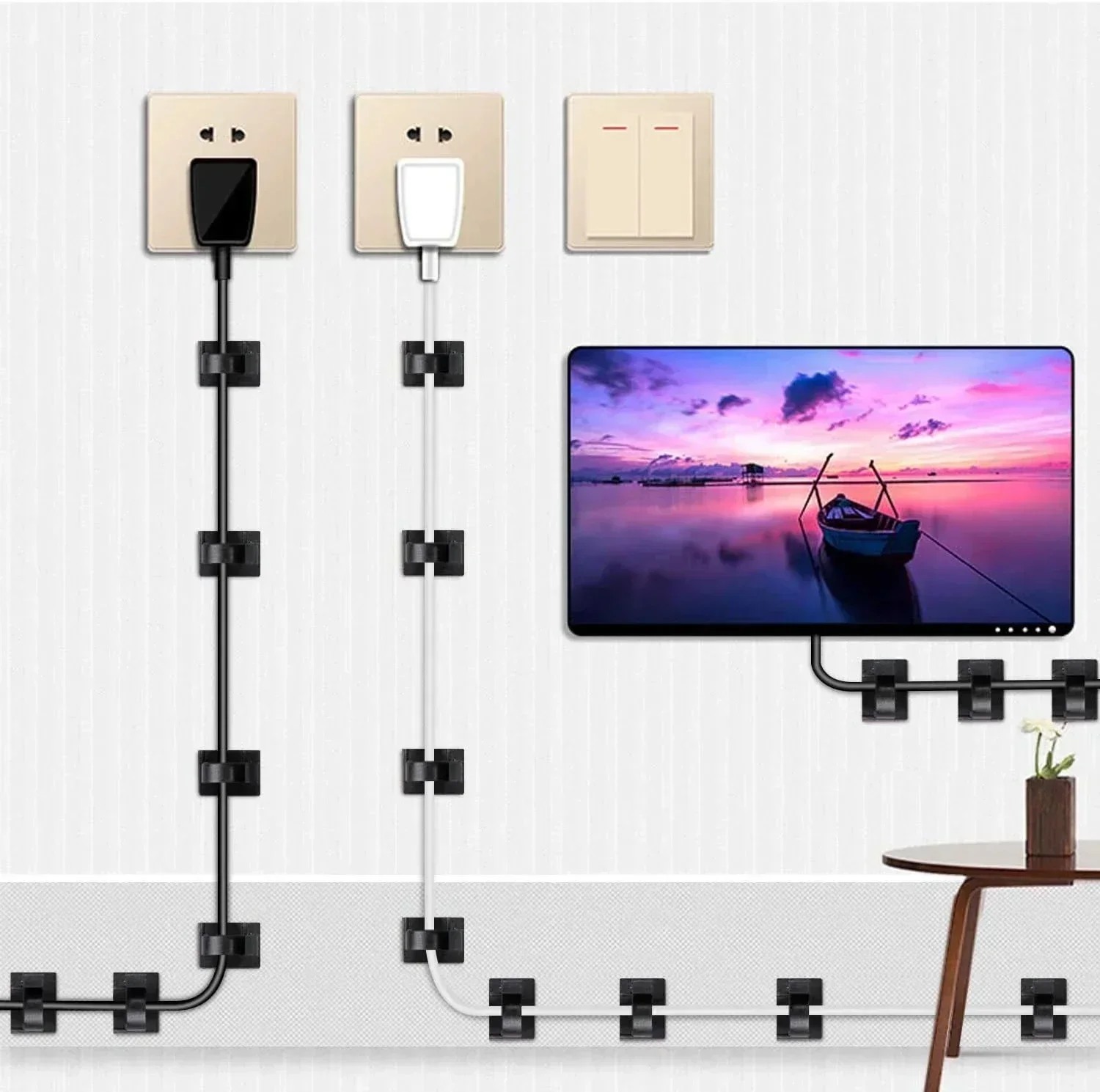 Adhesive USB Cable Organizer C - Car Cable Organizer avaliação e preço